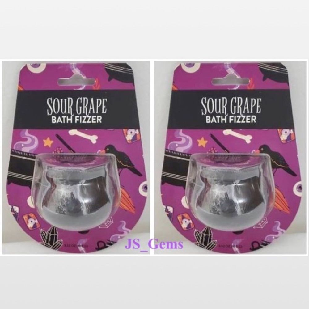 2 New Halloween Purple Bath Fizzers Sour Grape Witches Brew Set